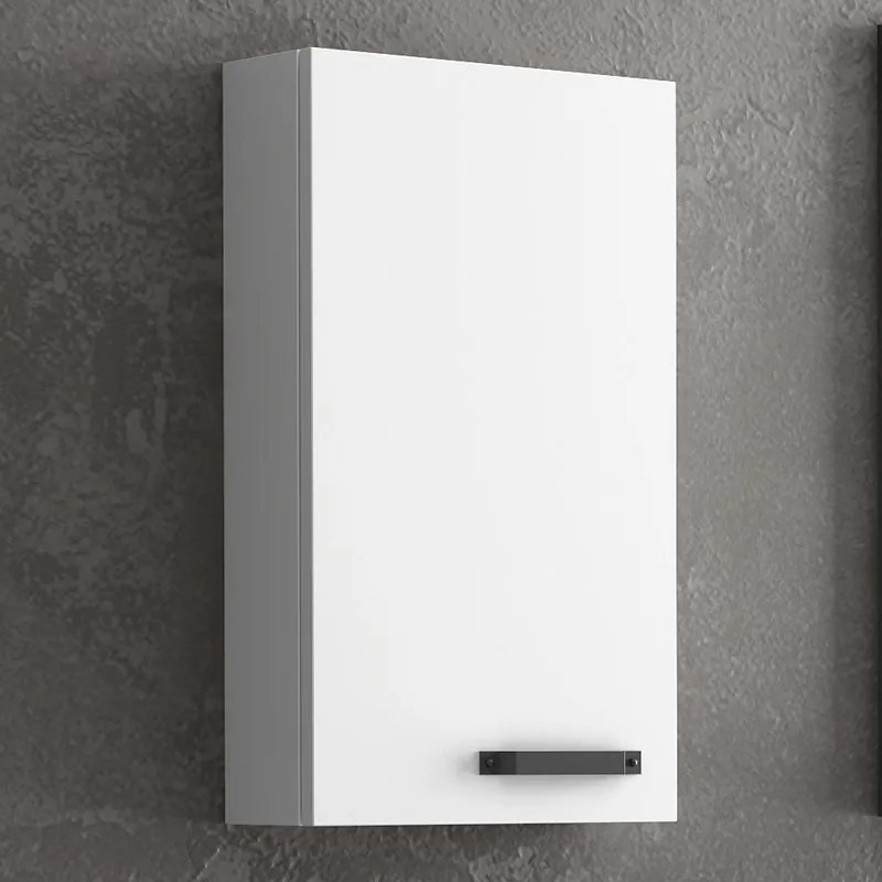 Pensile bagno 75x30cm con 2 ripiani e maniglia di apertura colore nero IKOS-P30 - KAMALU