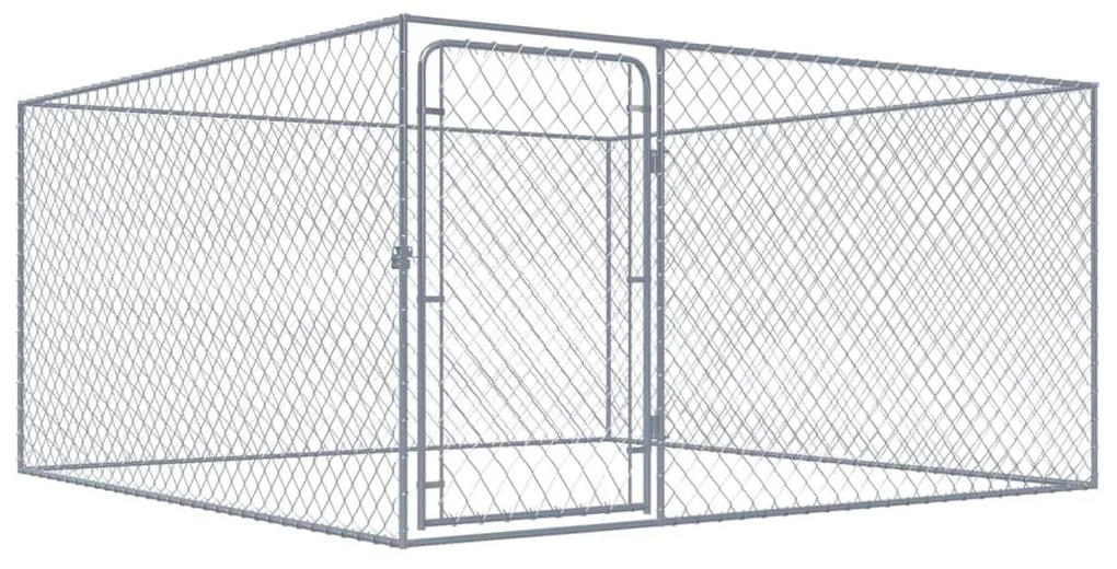 Recinto Per Cani Da Esterno İn Acciaio Zincato 2x2x1 M /