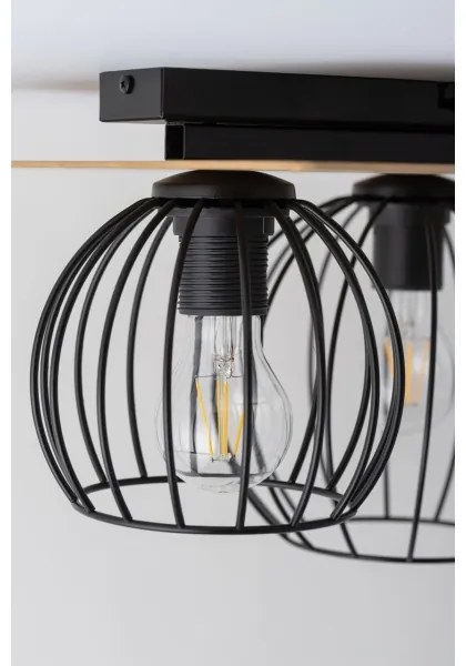 Lampadario a plafone CYBER 2xE27/60W/230V legno/nero