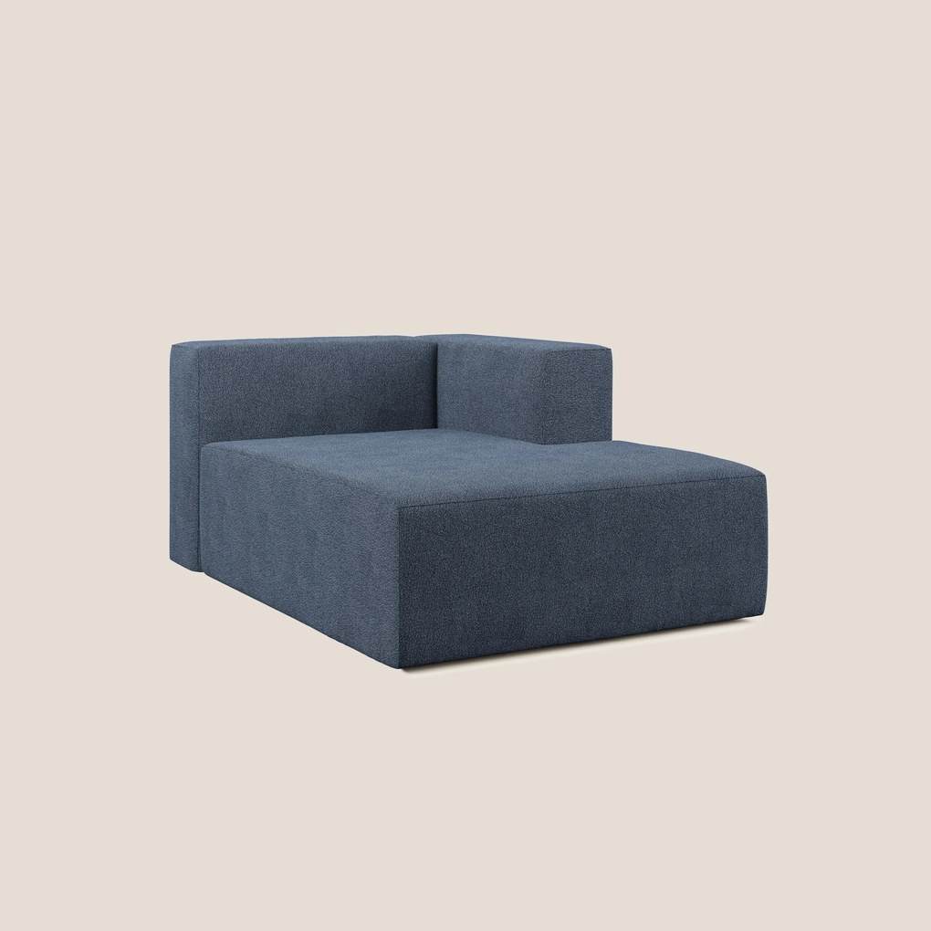 Nettuno modulo chaise longue in morbido tessuto bouclè T07