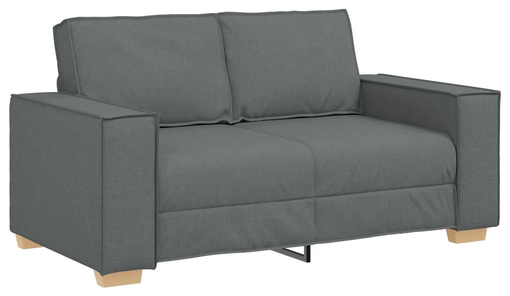 Set di divani a 3 pezzi con cuscini in tessuto grigio scuro