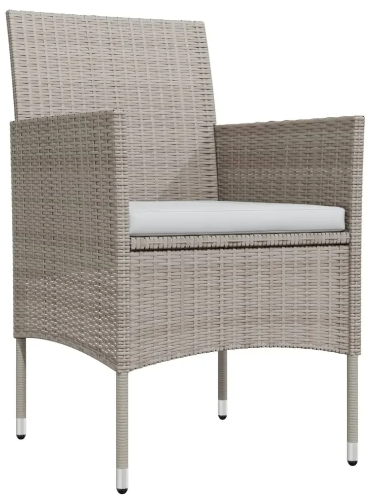 Set da pranzo da giardino 5 pz con cuscini beige e nero