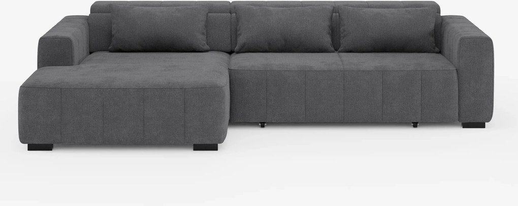 Doric Divano angolare con penisola e sedute allungabili con relax elettrico - poggiatesta reclinabili in tessuto smacchiabile T23
