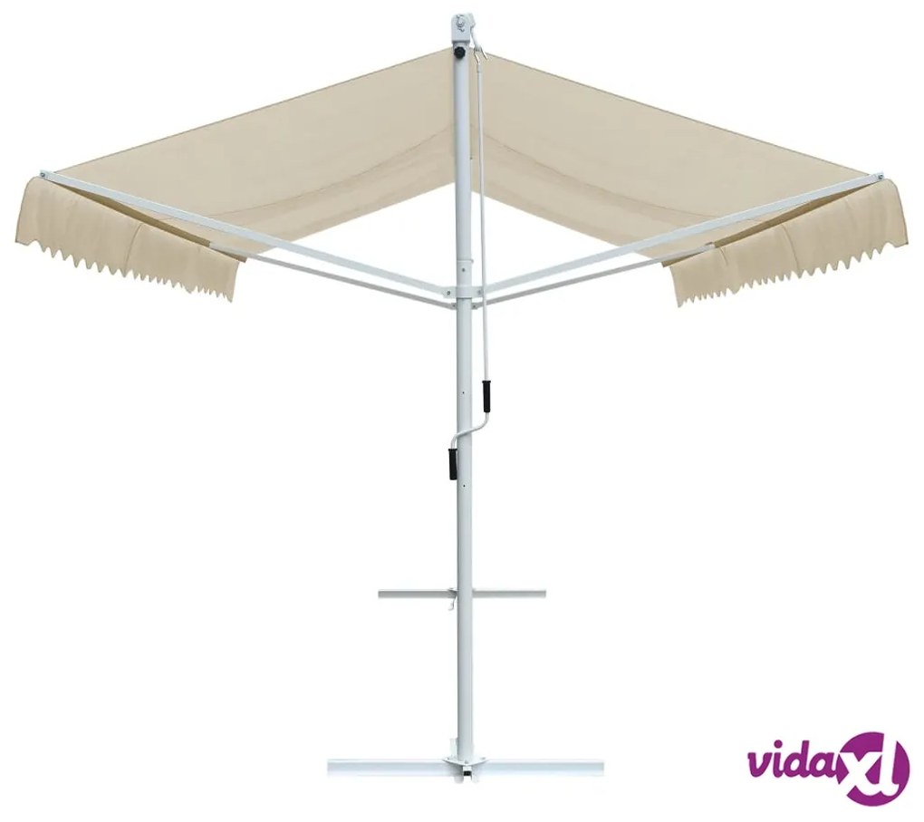vidaXL Tenda Parasole con Piedistallo 500x300 cm Crema
