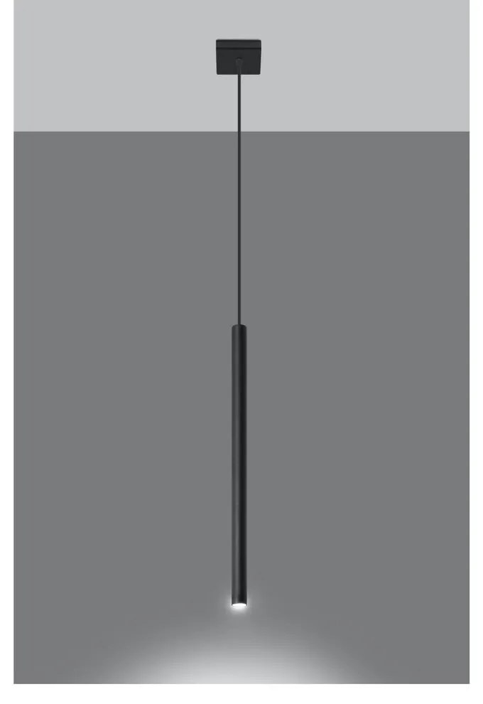 Apparecchio a sospensione nero Singolo Fideus - Sollux