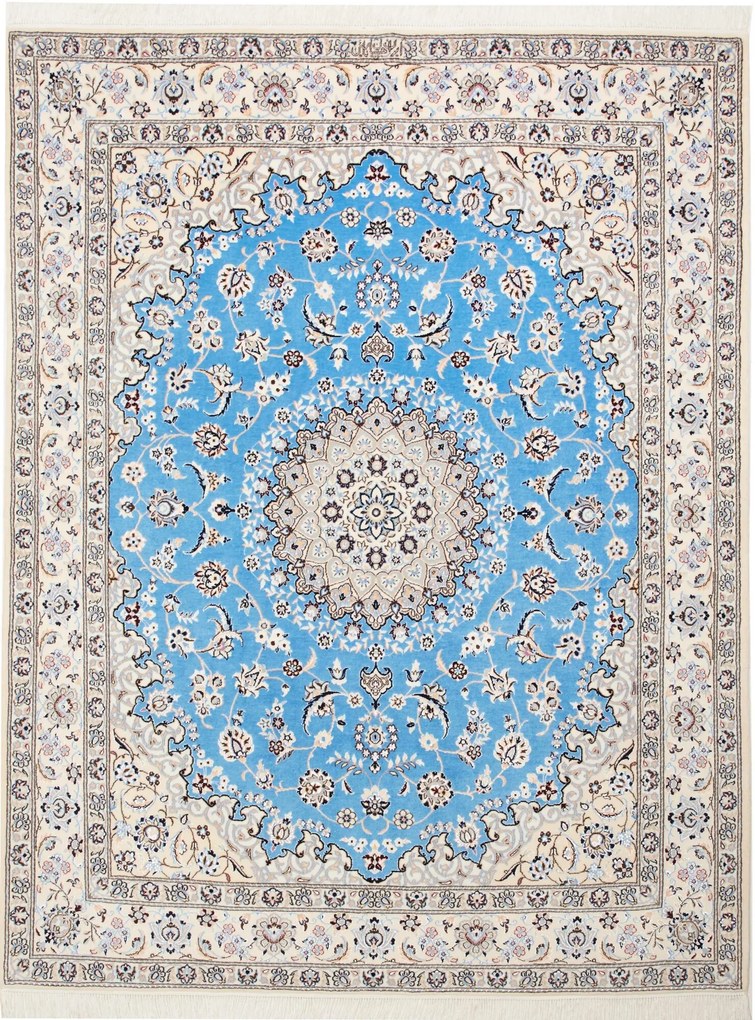 Nain Tappeto 160 x 200 Blu (Iran) Annodato A Mano