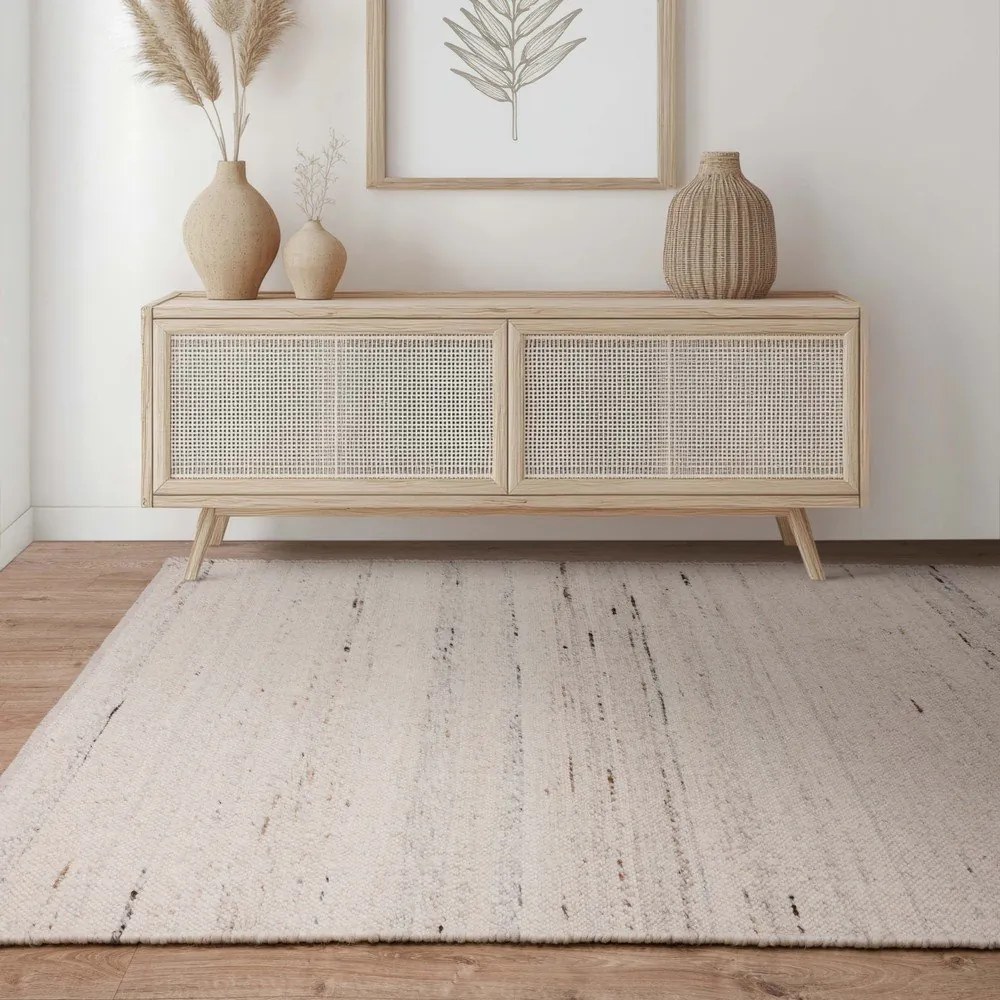 Tappeto avorio double-face e tessuto a mano in misto lana 160x230 cm Birkdale Ivory - Asiatic Carpets