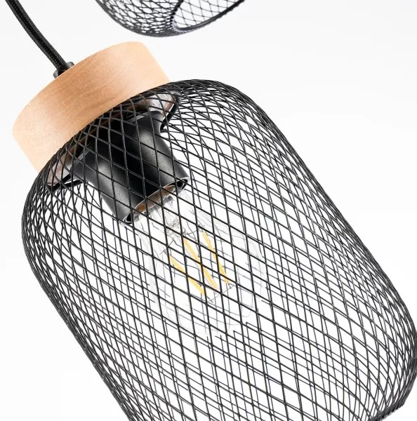 Brilagi - Lampadario a sospensione con cavo BASKLITE 3xE27/15W/230V legno/nero