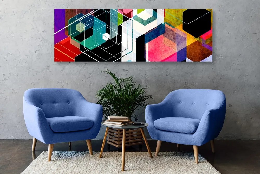 Quadro su tela – Ornamento geometrico multicolore