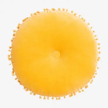 Cuscino Rotondo in Velluto (Ø35 cm) Piero Giallo Curry - Sklum