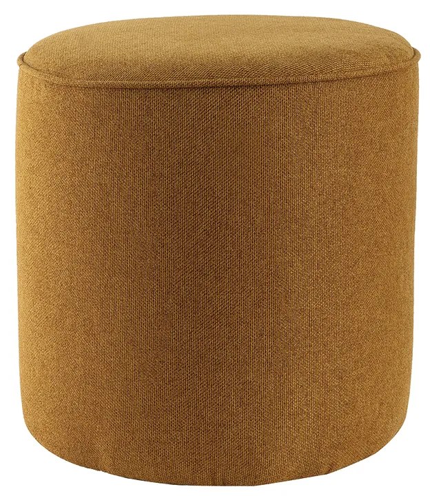 Pouf rotondo in tessuto giallo cumino D40 cm COQ