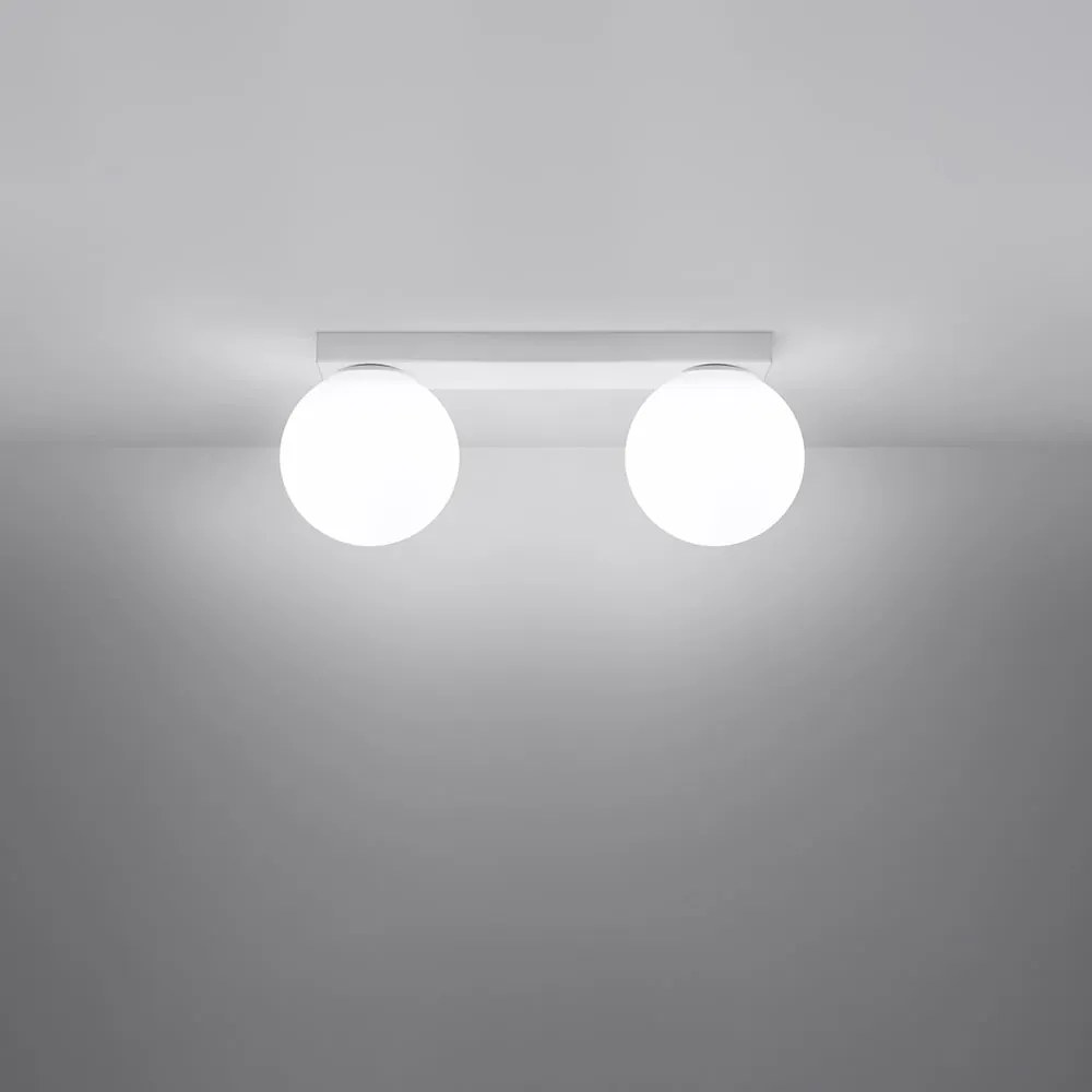 Lampada da soffitto bianca con paralume in vetro ø 12 cm Umerta - Sollux