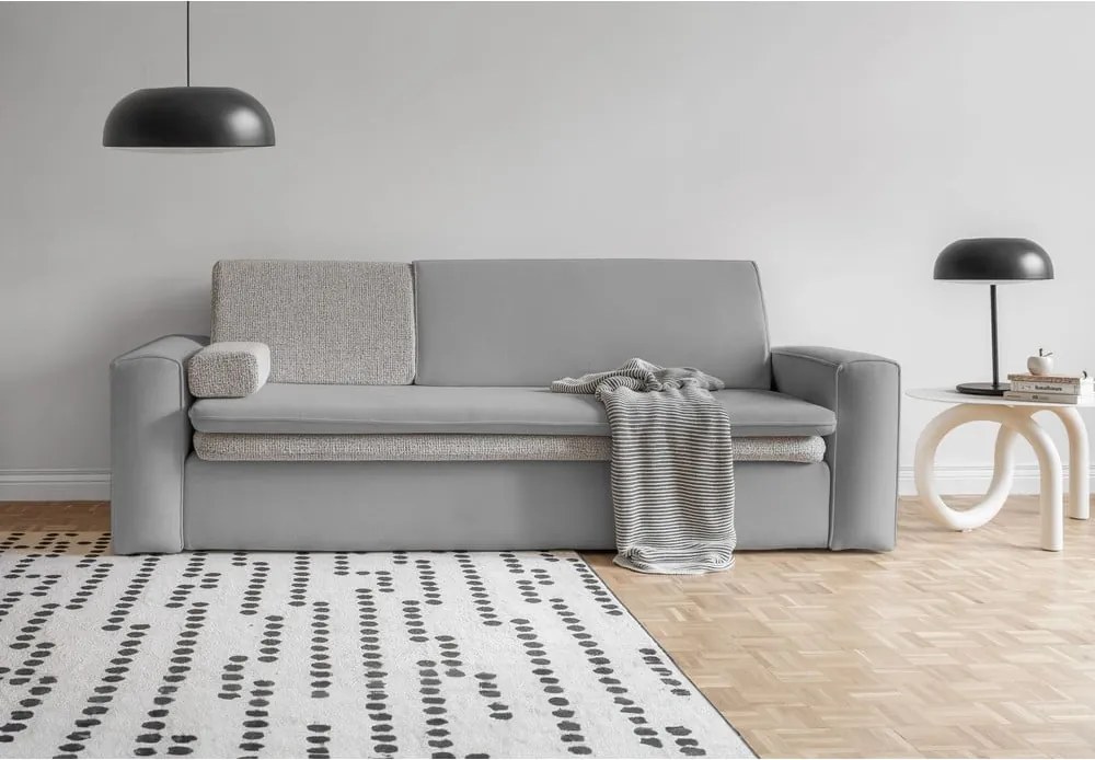 Divano in grigio chiaro allungabile 237 cm Wilson – Miuform