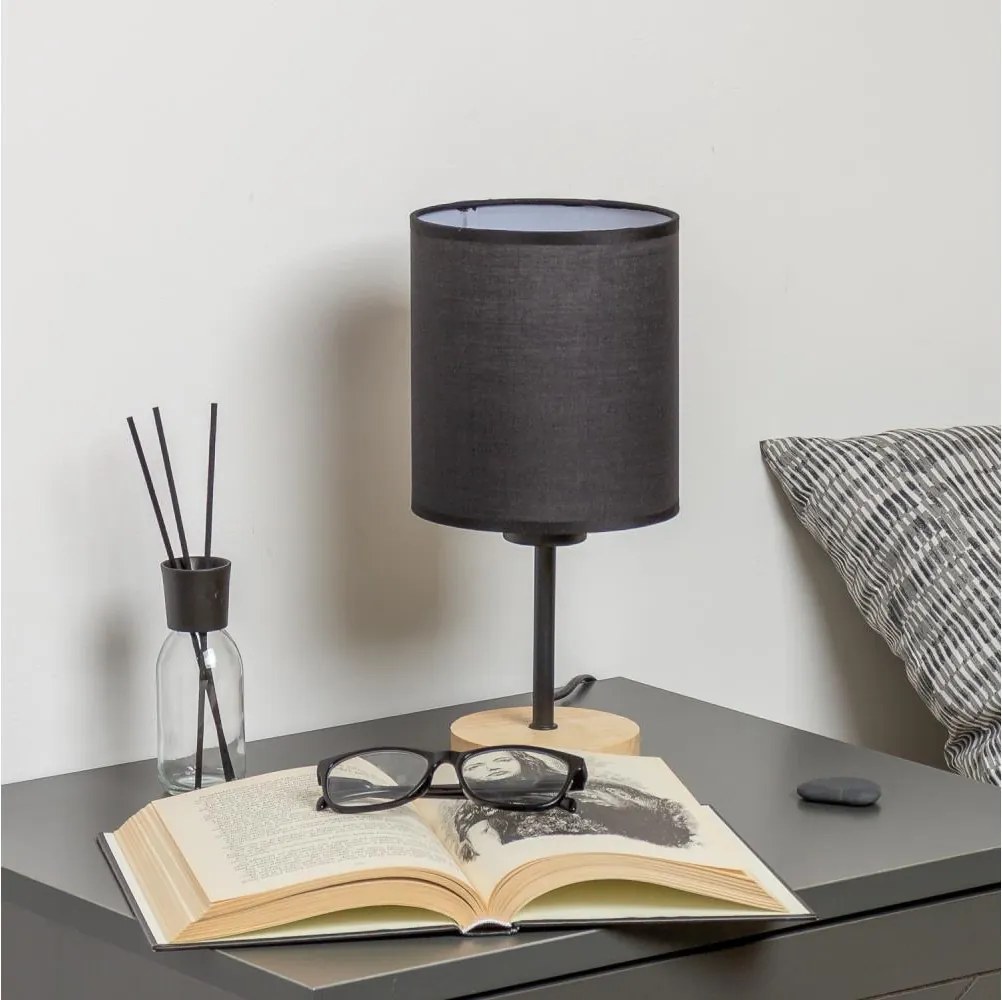 Brilagi - Lampada da tavolo NUBILA WOOD 1xE27/25W/230V quercia/nero