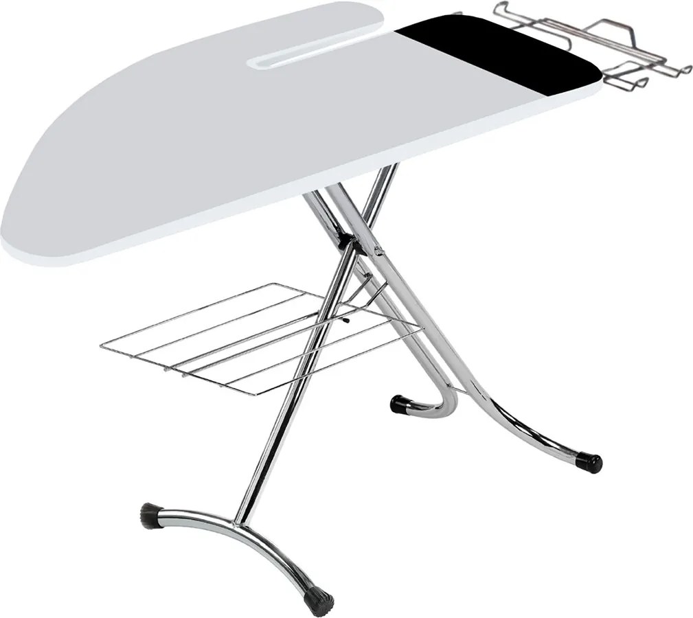Asse da Stiro Completo Combiboard Profi 125x48 cm con Piano Stiramaniche e Ripiano Regolabile in Altezza...