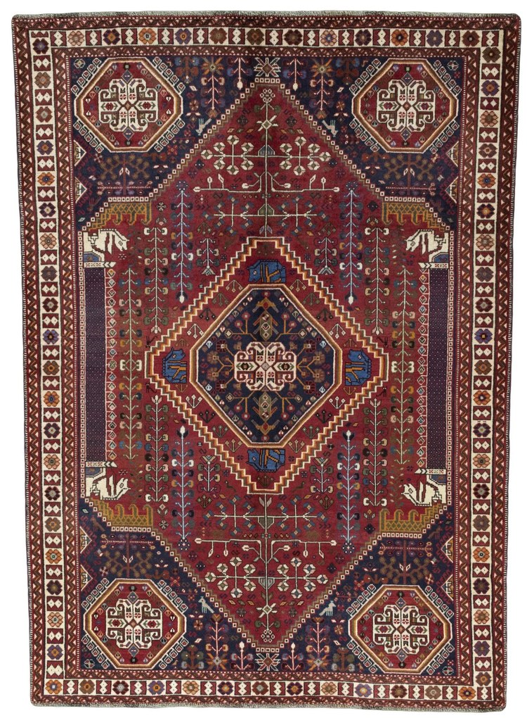 Shiraz Tappeto persiano 290x210 Rosso (Iran) Annodato A Mano
