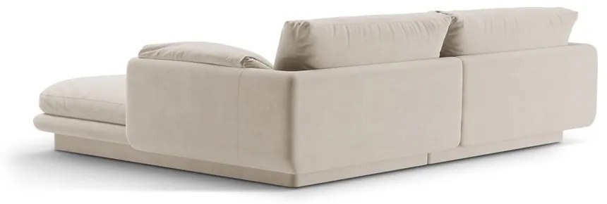 Divano angolare bianco (con penisola a sinistra/con chaise lounge) con rivestimento in velluto Torino – Micadoni