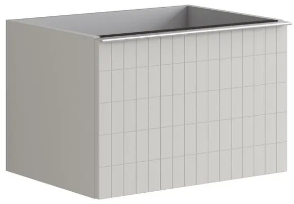 Mobile da bagno sotto lavabo Pixel grid frontale grigio pastello e maniglia alluminio brillante laccato L 60 x H 40 x P 45.5 cm 2 cassetti, lavabo non incluso