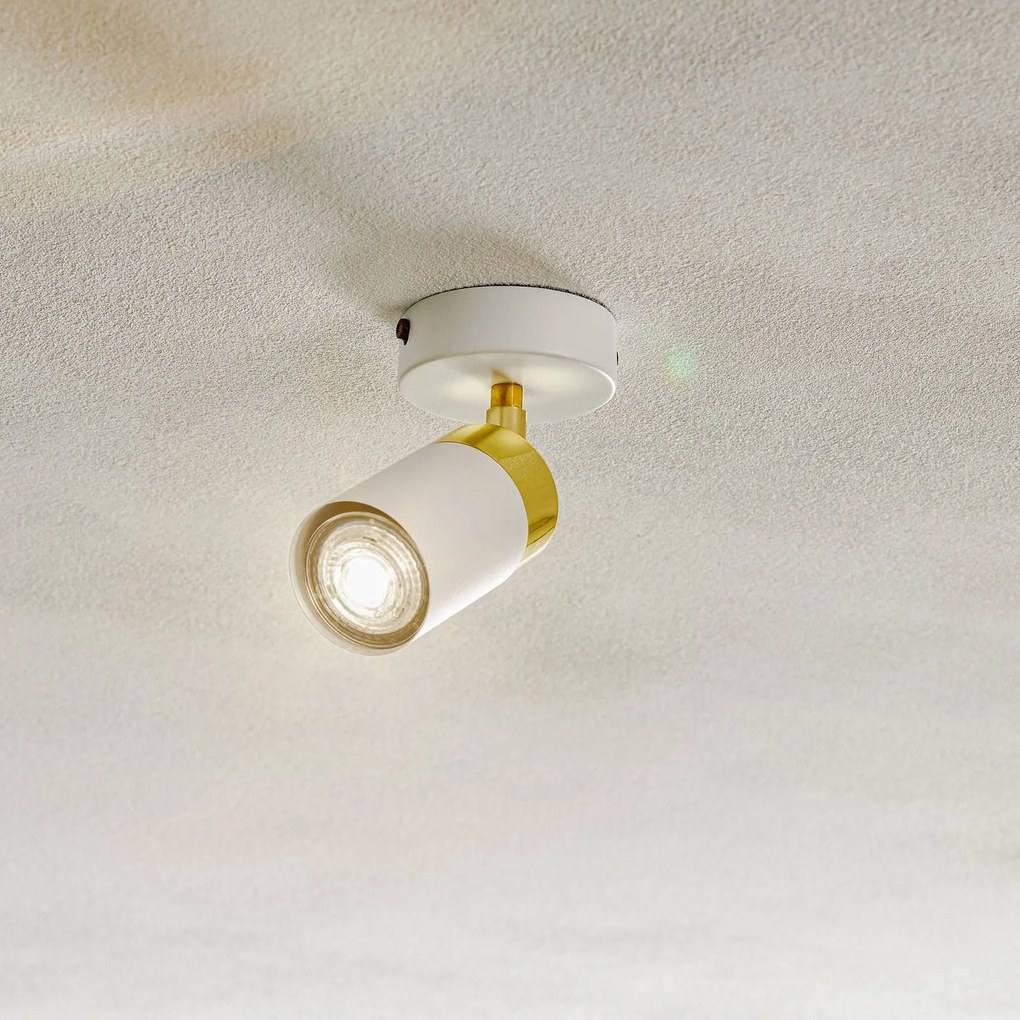 Eko-Light Faretto da soffitto Joker, bianco/oro, 1 luce