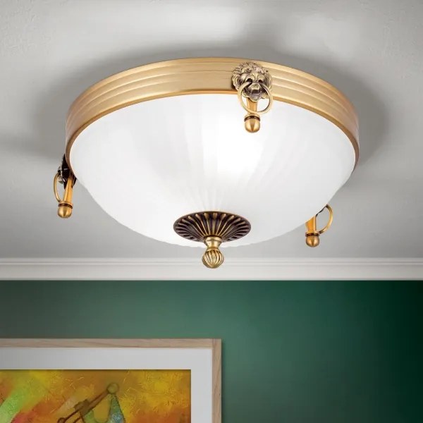 Orion DL 7-522/31 - Plafoniera ROCCA 2xE27/60W/230V diametro 31 cm bronzo/bianco