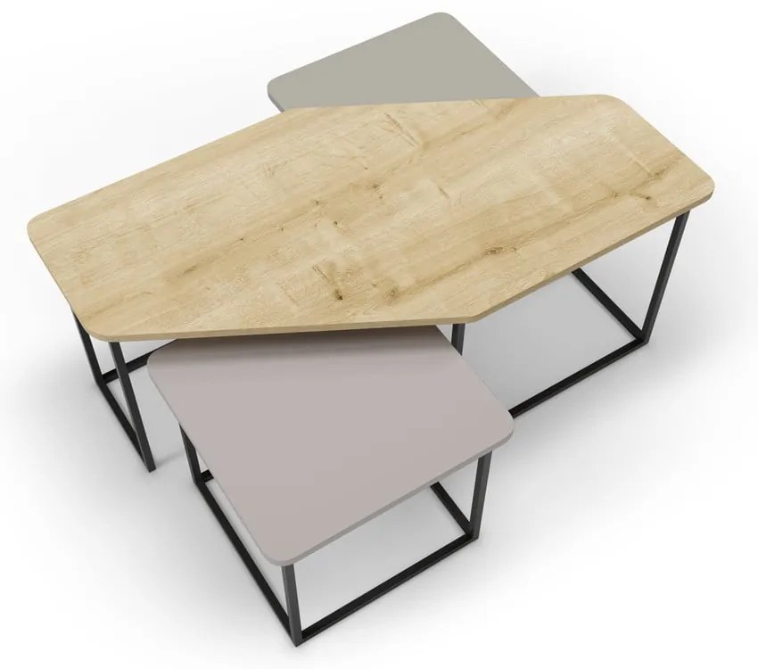 Set di 3 tavolini 60x111,5 cm Zoya - Marckeric