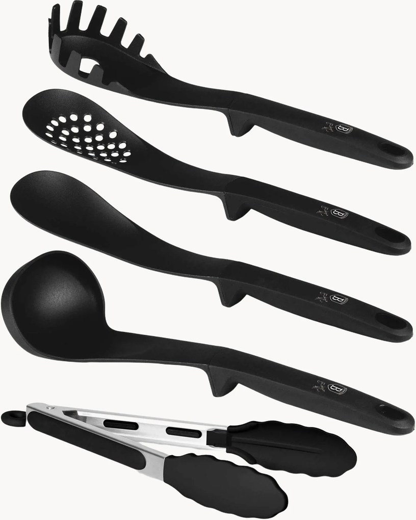 Set utensili da cucina nero opaco, set da 4