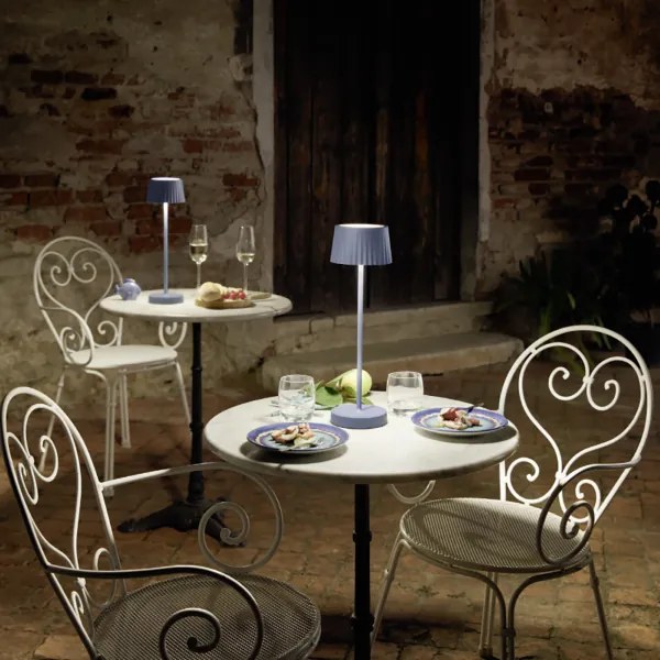 Lampada da tavolo LED 12x38 cm senza fili ricaricabile USB touch MACAO Blu Avion