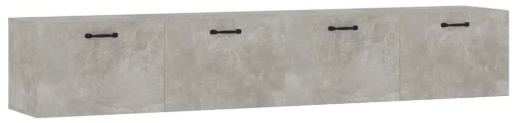 Mobili parete 2 pz grigio cemento 100x36,5x35 cm in multistrato