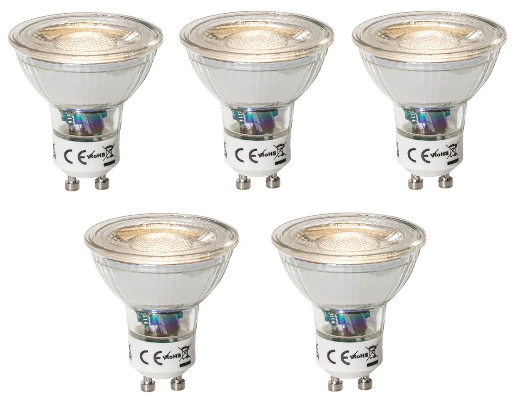 Set di 5 lampadine LED GU10 dimmerabili 3W 200 lm 3000K