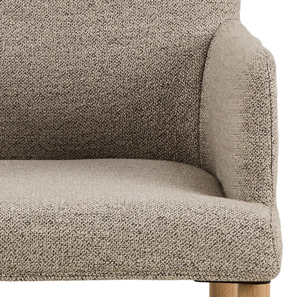 Sedia da pranzo beige in imbottito con braccioli Zoe – Actona