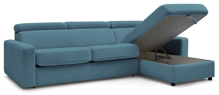 Divano angolare blu allungabile (con composizione variabile) Monaco – Bobochic Paris