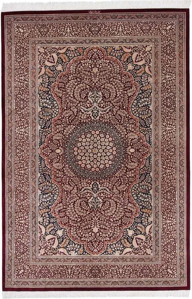 Ghom Tappeto persiano 160 x 240 Rosso (Iran) Annodato A Mano
