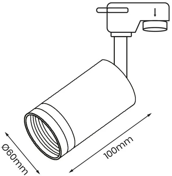 Faretto per sistema a binario PIPE 1xGU10/25W/230V nero