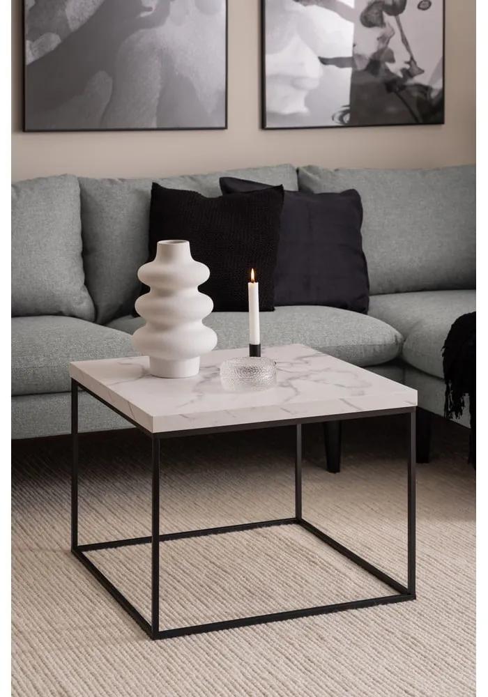 Tavolino bianco con piano in marmo 60x60 cm Barossa - Actona