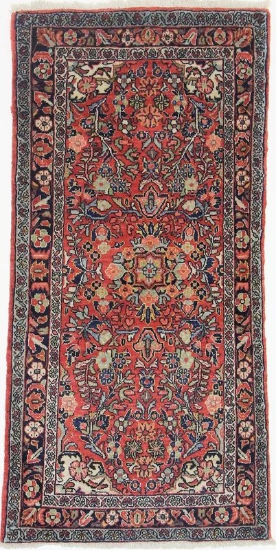 Sarouk Tappeto 140x70 Rosso (Iran) Annodato A Mano