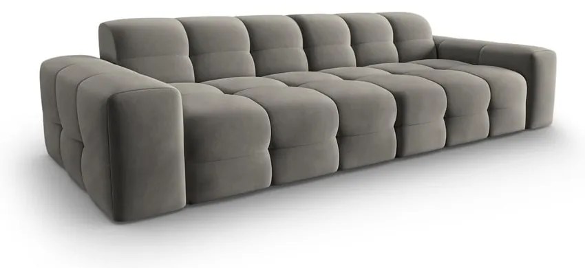 Divano in velluto grigio 255 cm Kendal - Micadoni Home