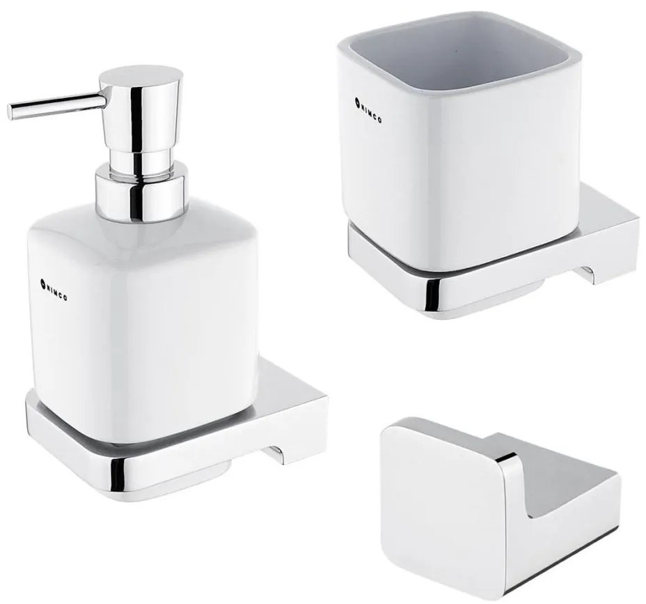 NIMCO MA set-31K-26 - Distributore di sapone, portaspazzolino e gancio a muro MAYA