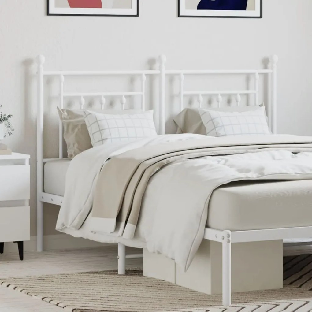Testiera İn Metallo Bianco 140 Cm /
