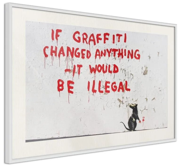 Poster  Banksy: If Graffiti Changed Anything  Cornice Quadri Cornice nera, Larghezza x Altezza Home decor 30x20