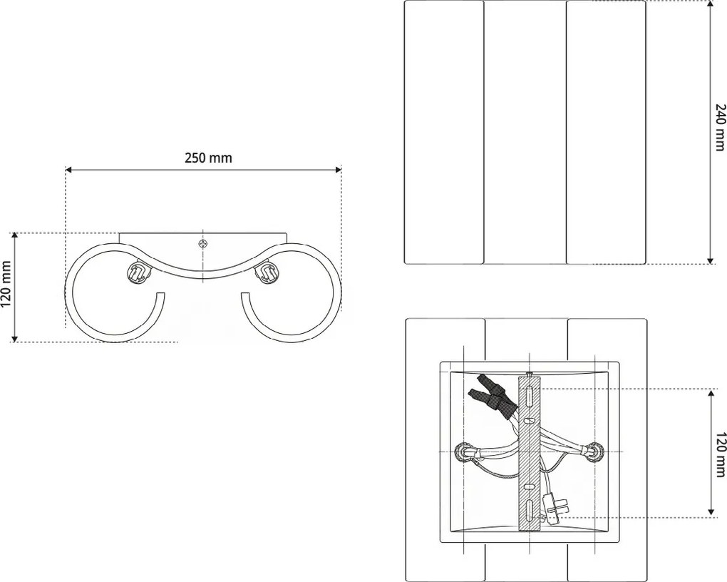 Applique da Parete 4xG9 PAPIRO in Gesso Pitturabile