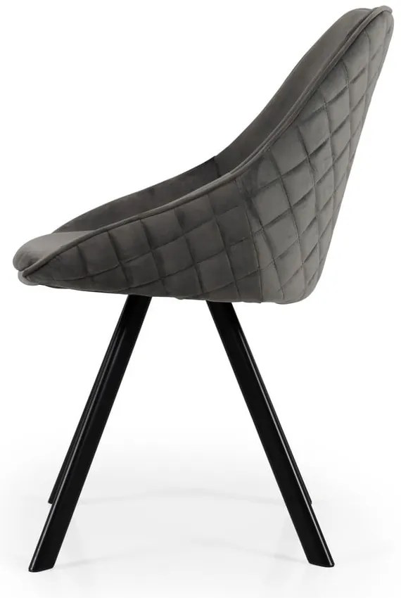 Sedie da pranzo in velluto grigio in un set di 2 pezzi Ritz - Tenzo