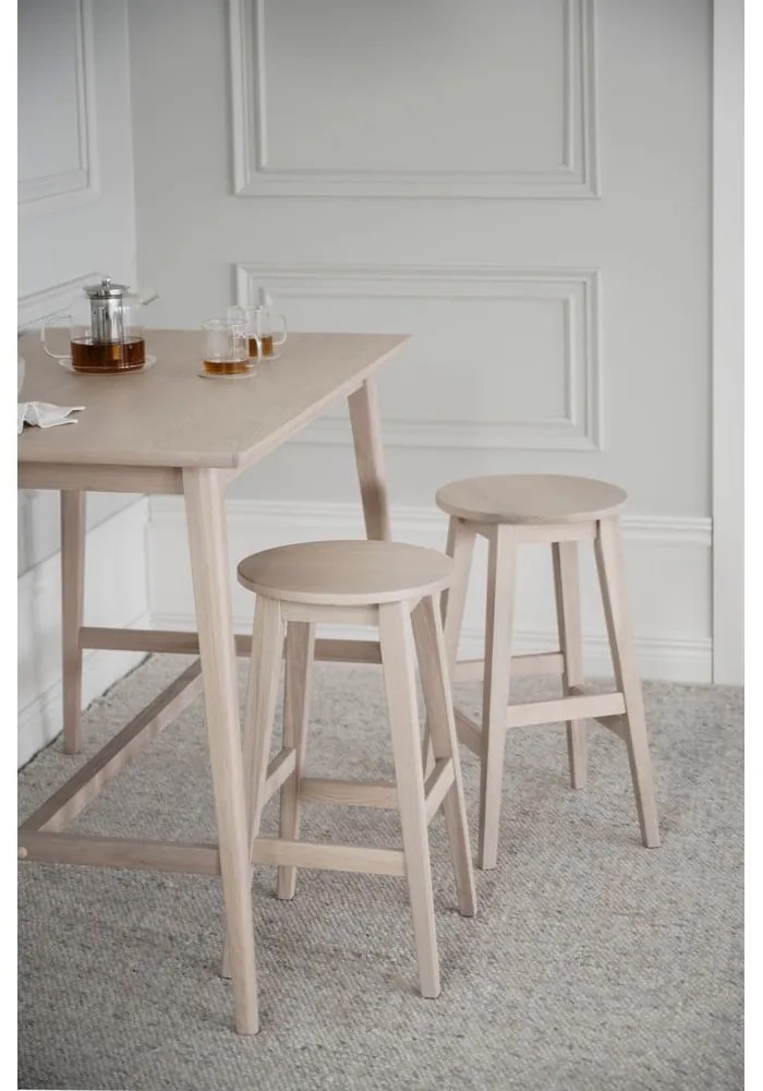 Sedia da bar di colore naturale in rovere massiccio (altezza della seduta 65 cm) Austin – Rowico