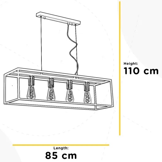 ONLI - Lampadario a sospensione con filo FLOKI 4xE27/15W/230V nero/rame