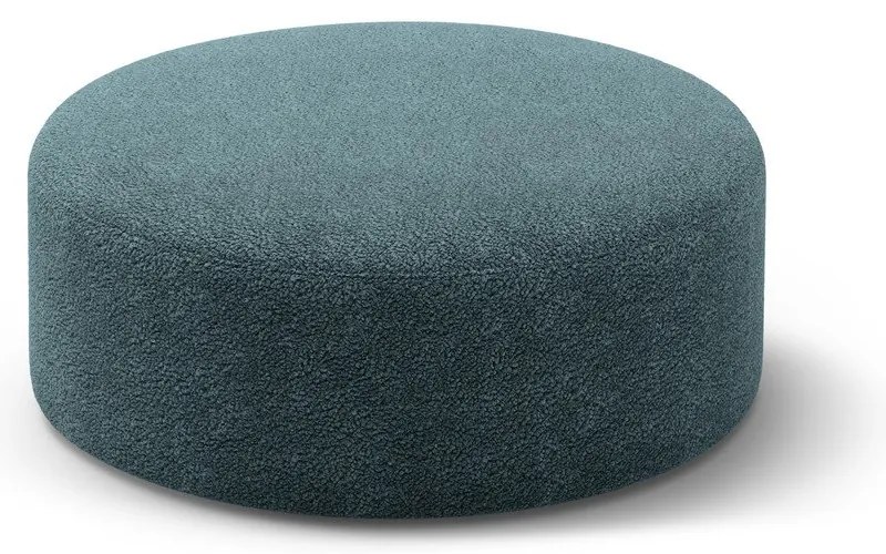 Poggiapiedi color petrolio con rivestimento in bouclé Dia – Micadoni
