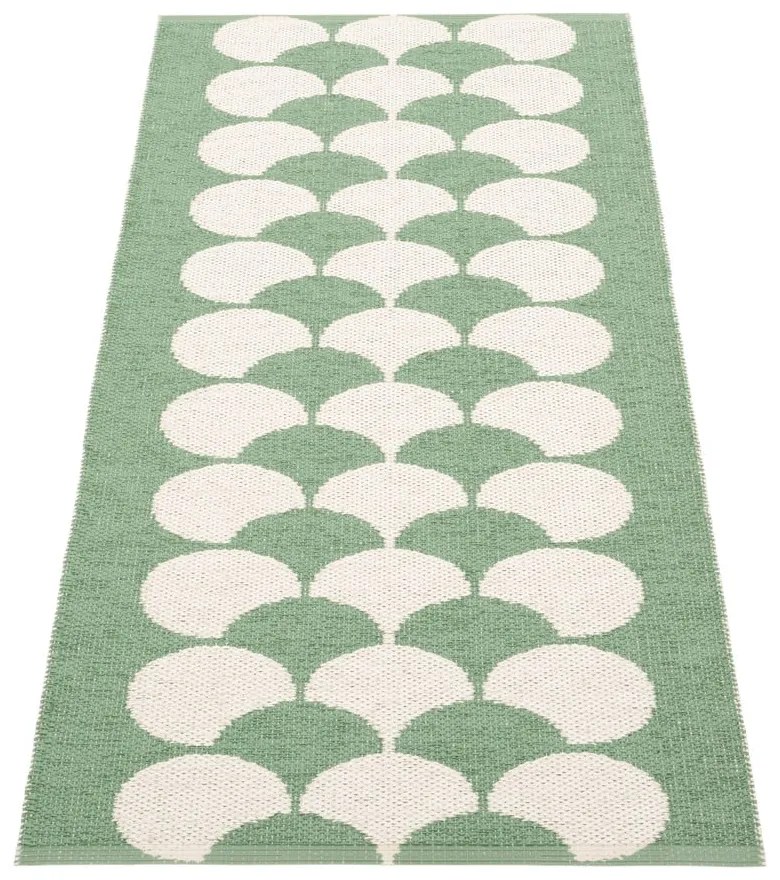 Passatoia da interno/esterno verde/color crema 70x150 cm Poppy Oregano – Pappelina