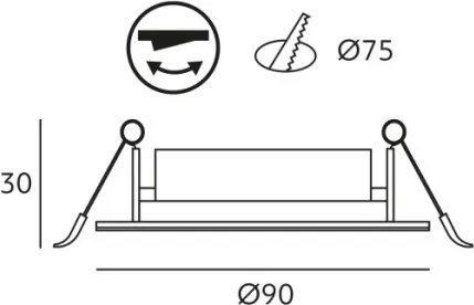Plafoniera LED da incasso BRINO LED/3/5/7W/230V 3000/4000/6500K bianco