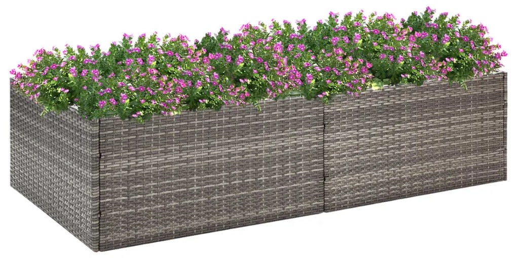 Fioriera Da Giardino Grigia 157x80x40 Cm İn Polyrattan /