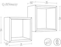 Mensole a cubo da parete Set di 2 pz componibile colore Noce mod. Q-bis Maxi