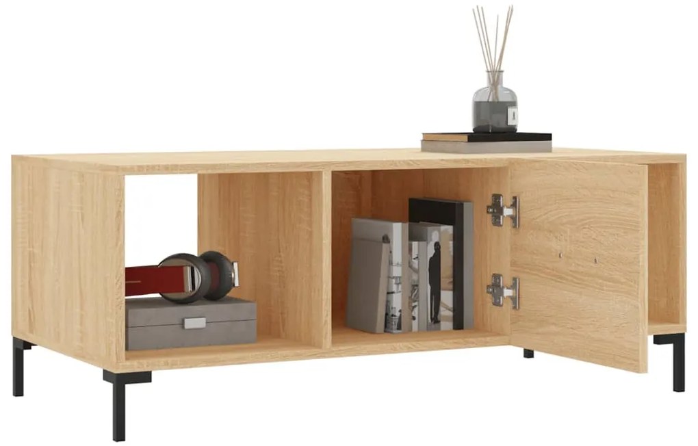 Tavolino da salotto rovere sonoma 102x50x40cm legno multistrato