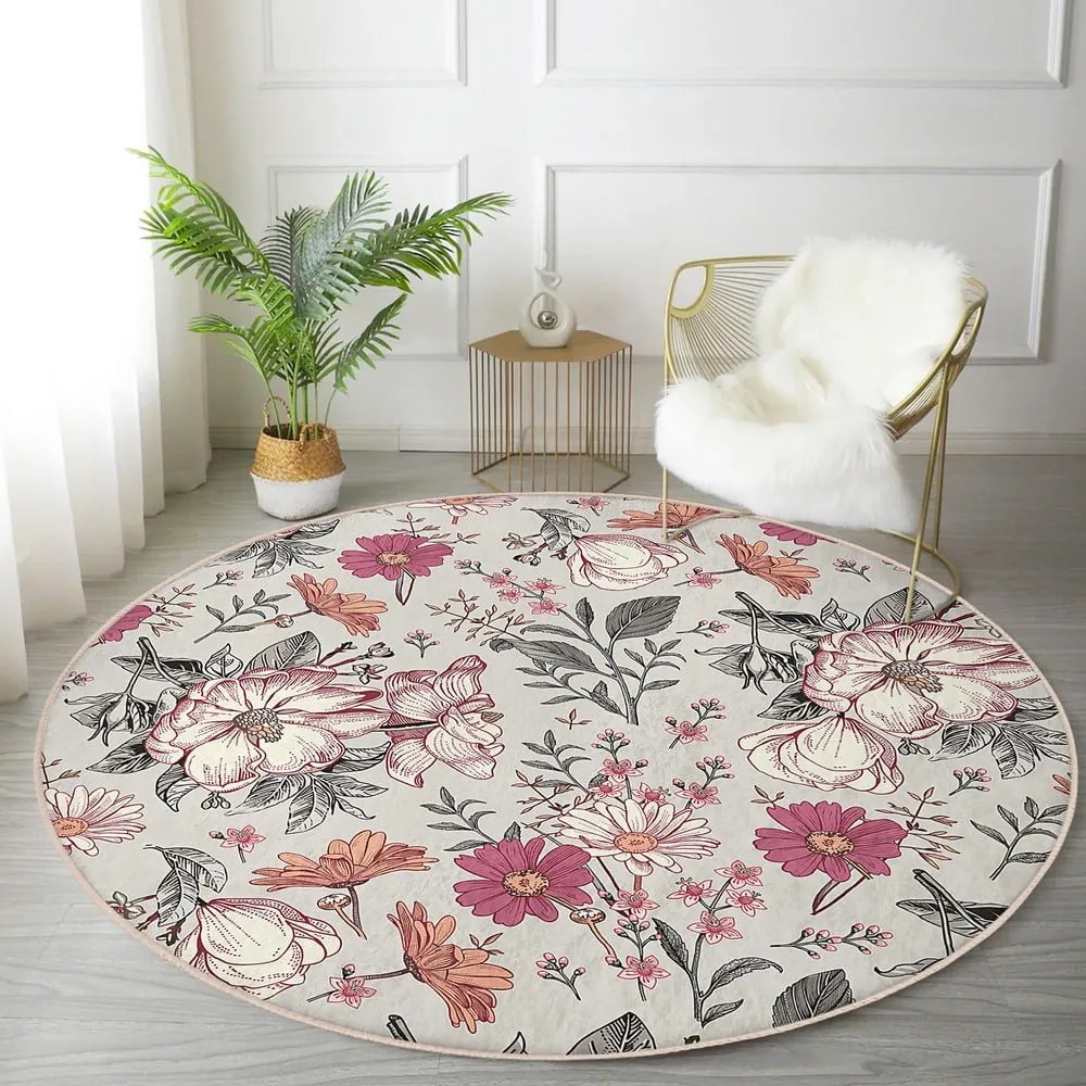 Tappeto rotondo lavabile adatto ai robot aspirapolvere ø 80 cm Comfort - Mila Home